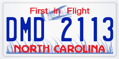 NC license plate DMD2113