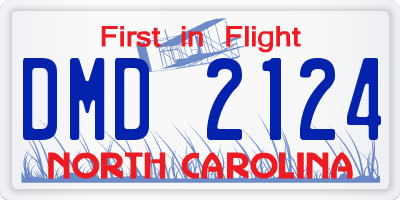 NC license plate DMD2124