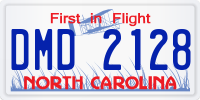 NC license plate DMD2128