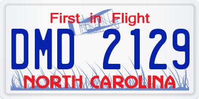 NC license plate DMD2129