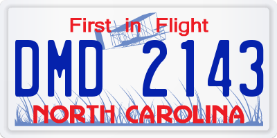 NC license plate DMD2143