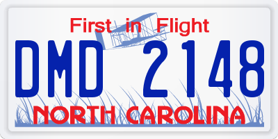 NC license plate DMD2148