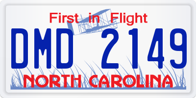 NC license plate DMD2149
