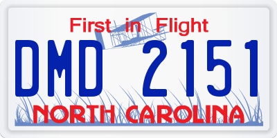 NC license plate DMD2151