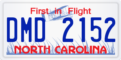 NC license plate DMD2152