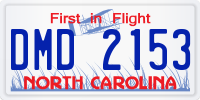 NC license plate DMD2153