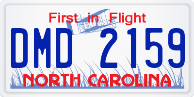 NC license plate DMD2159