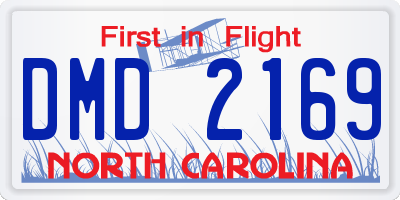 NC license plate DMD2169