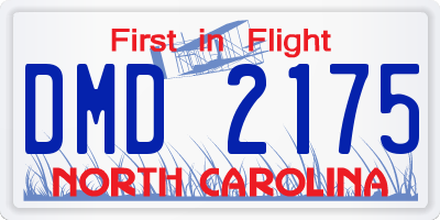 NC license plate DMD2175