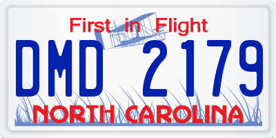 NC license plate DMD2179