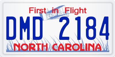 NC license plate DMD2184