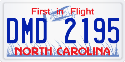 NC license plate DMD2195