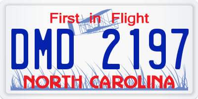 NC license plate DMD2197