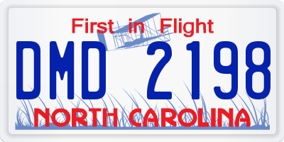 NC license plate DMD2198
