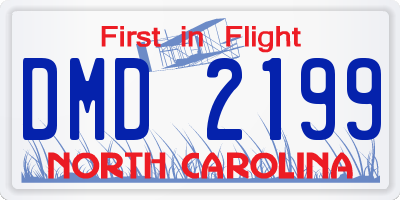 NC license plate DMD2199