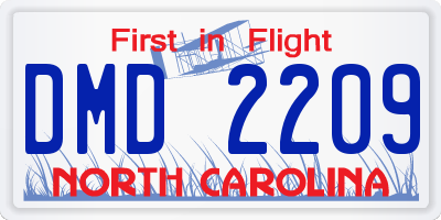 NC license plate DMD2209