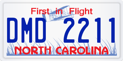 NC license plate DMD2211