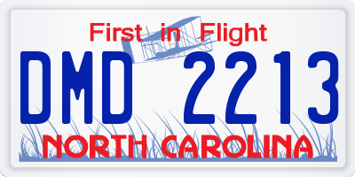NC license plate DMD2213