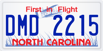 NC license plate DMD2215