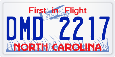 NC license plate DMD2217