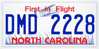 NC license plate DMD2228
