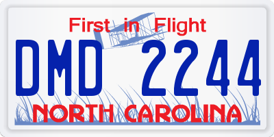NC license plate DMD2244
