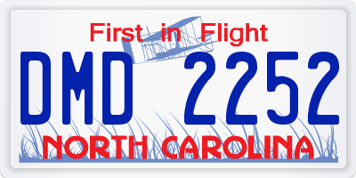 NC license plate DMD2252