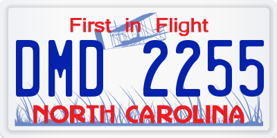NC license plate DMD2255