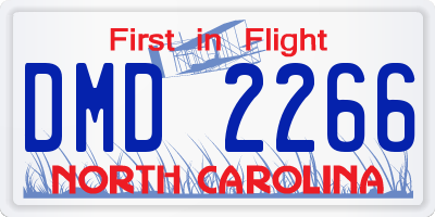 NC license plate DMD2266