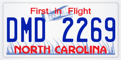 NC license plate DMD2269
