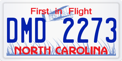 NC license plate DMD2273