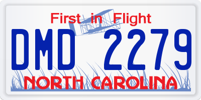 NC license plate DMD2279