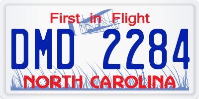 NC license plate DMD2284