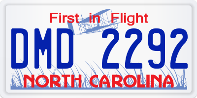 NC license plate DMD2292
