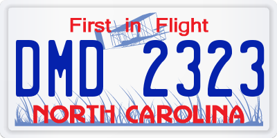NC license plate DMD2323