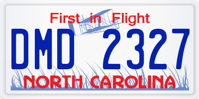 NC license plate DMD2327