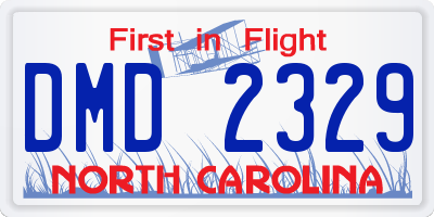 NC license plate DMD2329