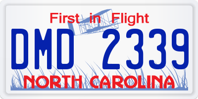 NC license plate DMD2339