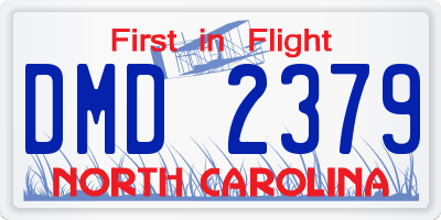 NC license plate DMD2379
