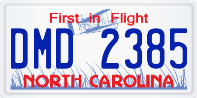 NC license plate DMD2385
