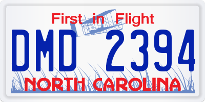 NC license plate DMD2394