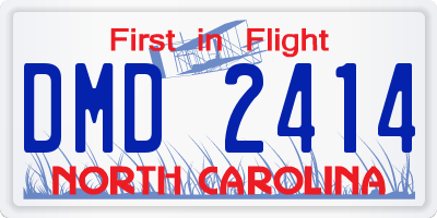 NC license plate DMD2414