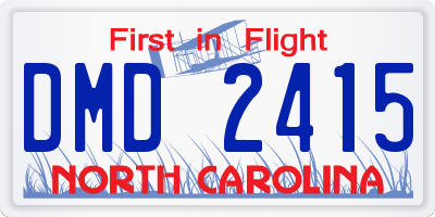 NC license plate DMD2415