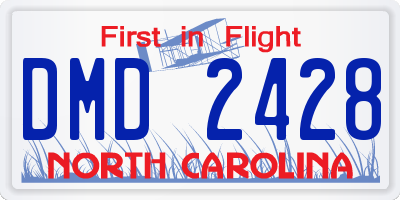 NC license plate DMD2428