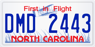 NC license plate DMD2443