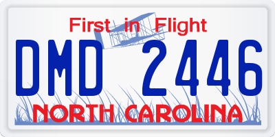 NC license plate DMD2446