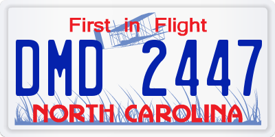 NC license plate DMD2447