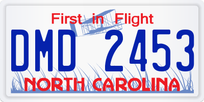 NC license plate DMD2453