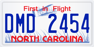 NC license plate DMD2454
