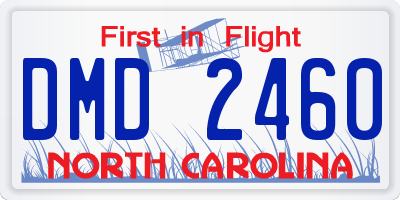 NC license plate DMD2460
